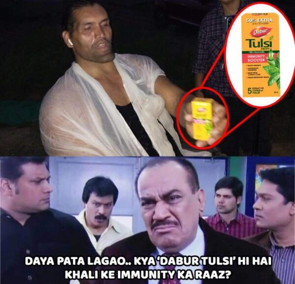 Kya Hai The Great Khali Ki Immunity Ka Raaz? Netizens Are Wondering If It Is Dabur Tulsi Drop - RVCJ Media