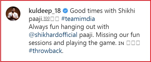 Dhawan Takes A Dig At Kuldeep Yadav For Not Pinching Him In Latest Post, Kuldeep Had A Funny Reply - RVCJ Media