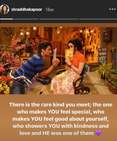 Shraddha Kapoor Writes A Heartfelt Post For Sushant Singh Rajput, Calls Him Rare & Special - RVCJ Media