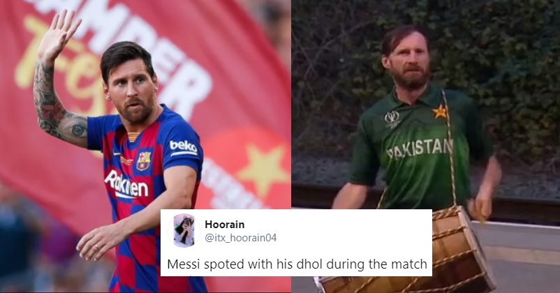 Lionel Messi’s Doppelganger Playing Dhol In Pak Jersey Outside England Stadium Has Stormed Internet RVCJ Media