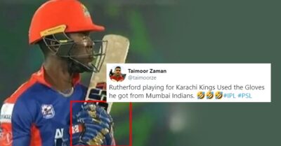 Sherfane Rutherford Seen Wearing Mumbai Indians’ Gloves In PSL 2020, Twitter Trolled Franchise RVCJ Media