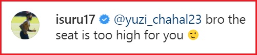 Isuru Udana Takes A Dig At Yuzvendra Chahal’s Height On His Latest Instagram Post - RVCJ Media