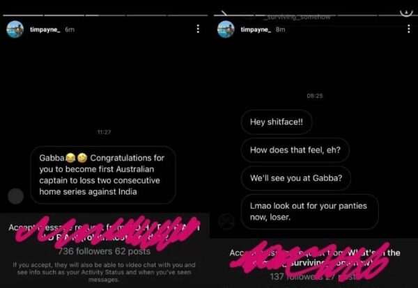 After India’s Win, Indian Fans Slammed Wrong Tim Paine With 600+ Message Requests & Spam - RVCJ Media