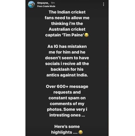 After India’s Win, Indian Fans Slammed Wrong Tim Paine With 600+ Message Requests & Spam - RVCJ Media