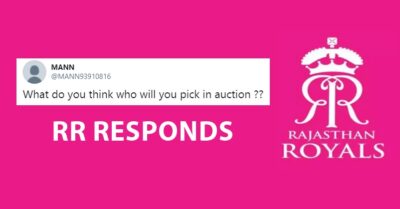 Rajasthan Royals Has An Epic Reply To Fan Who Asks Whom They Will Pick In IPL 2021 Auction RVCJ Media