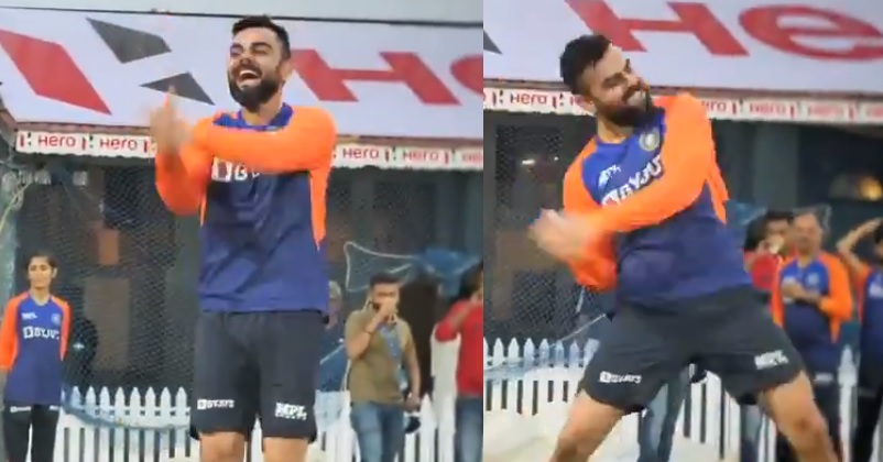 Virat Kohli Mimics Dhoni’s Iconic Helicopter Shot During Practice, BCCI Shares Video RVCJ Media
