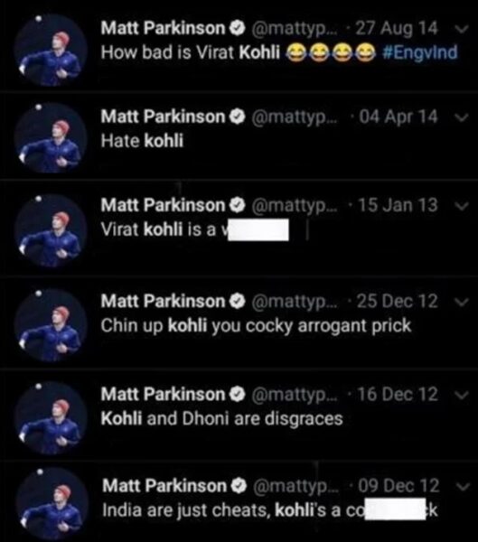 Indian Fans Mercilessly Roast Matt Parkinson For Calling Virat Kohli & Dhoni Disgraces - RVCJ Media