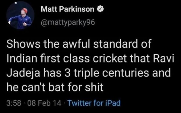Indian Fans Mercilessly Roast Matt Parkinson For Calling Virat Kohli & Dhoni Disgraces - RVCJ Media