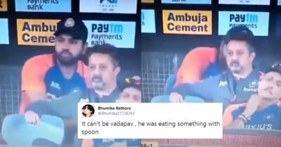 Rohit Sharma Hiding His Food While Watching 2nd T20I Match Leaves Twitter Discussing RVCJ Media