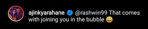 Ashwin Tries To Pull Ajinkya Rahane’s Leg Over His Instagram Post, Jinx Has An Adorable Reply - RVCJ Media