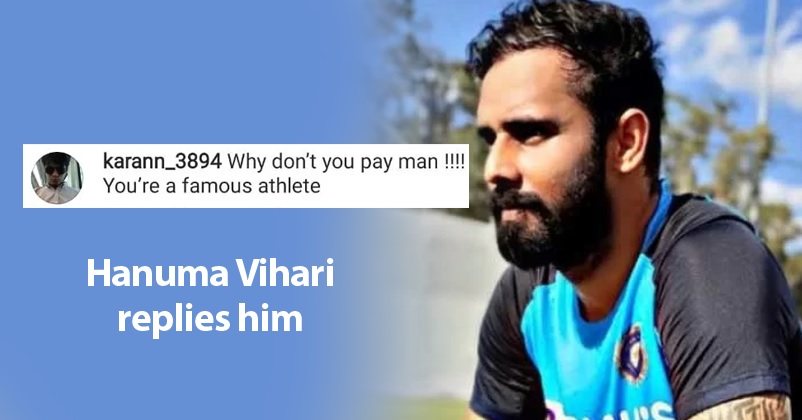 Hanuma Vihari Shuts Down Hater For “Why Don’t You Pay” Comment On Vihari’s Appeal For A Family RVCJ Media