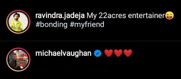 Ravindra Jadeja Shares A Post About His “22Acres Entertainer”, Michael Vaughan Reacts RVCJ Media