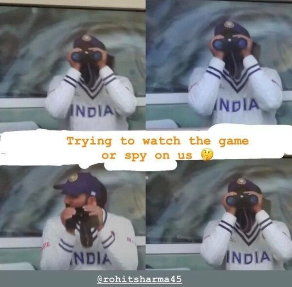Ritika Sajdeh Reacts Hilariously As Rohit Sharma Is Spotted Binoculars To Watch The Match - RVCJ Media
