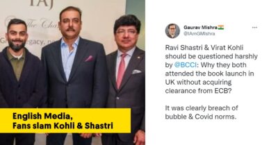 “Irresponsible,” English Media & Fans Slam Ravi Shastri & Virat For Attending Book Launch Event RVCJ Media