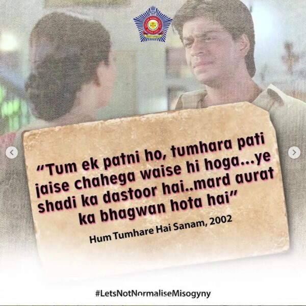 Mumbai Police Calls Out Misogynist Bollywood Scenes, “Kabir Singh” Gets Mentioned Twice - RVCJ Media