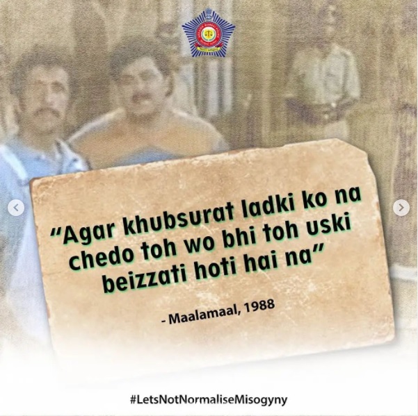 Mumbai Police Calls Out Misogynist Bollywood Scenes, “Kabir Singh” Gets Mentioned Twice - RVCJ Media