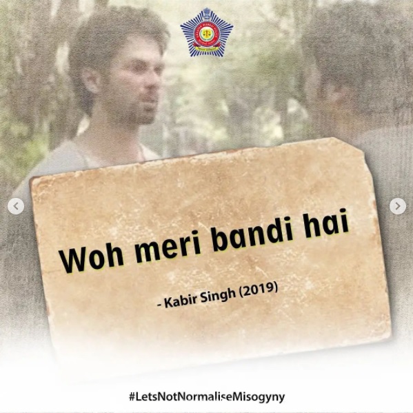 Mumbai Police Calls Out Misogynist Bollywood Scenes, “Kabir Singh” Gets Mentioned Twice - RVCJ Media