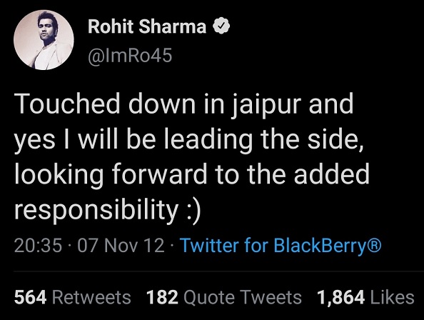 Amid Captaincy News, Rohit Sharma’s 9 Years Old Tweet About Leading The Side Goes Viral - RVCJ Media