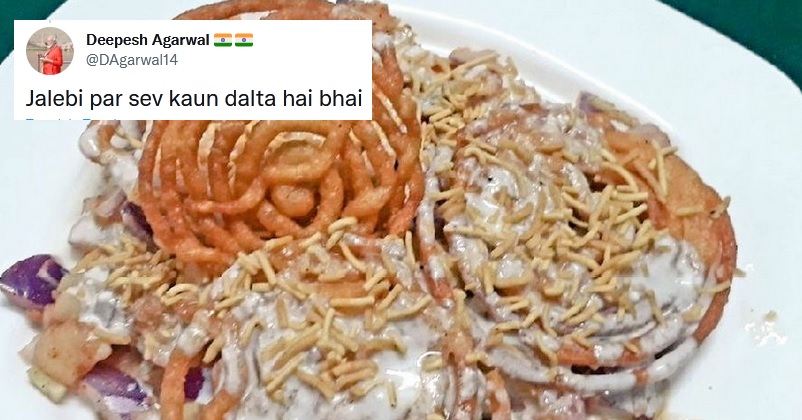 Someone Adds Onion, Dahi, Papdi & Sev In Jalebi & Makes Jalebi Chaat, Foodies React With Memes