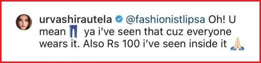 Urvashi Rautela Gave A Kickass Response To Troller Who Pulled Her Leg Over Rishabh Pant’s Ton - RVCJ Media