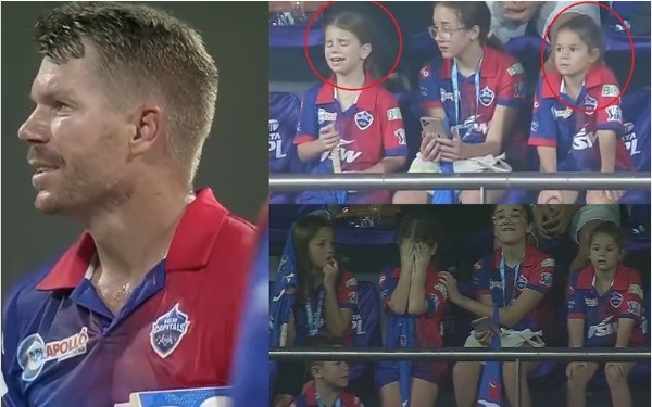 David Warner Reacts As His Daughters Cry After His Dismissal Against RCB - RVCJ Media