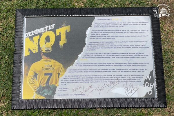MS Dhoni Reacts To Fan’s Emotional Letter For Chennai Team Which Is Now Framed By CSK - RVCJ Media