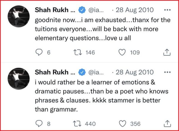 Fan Dug Shah Rukh’s Old Tweets When He Tried To Teach His Son Grammar & It Made Us Nostalgic - RVCJ Media
