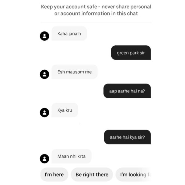 Delhi Woman Shares Cab Driver Tried To Cancel Ride For This Reason & We Can’t Blame Him - RVCJ Media
