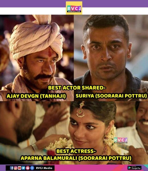 68th National Film Awards Winners List Is Here, Suriya’s Soorarai Pottru Shines - RVCJ Media
