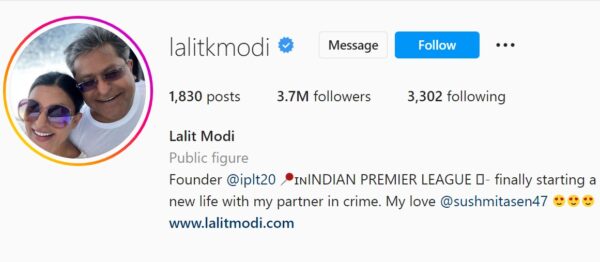 Lalit Modi & Sushmita Sen Broke Up? Here’s What His Twitter & Instagram Accounts Suggest RVCJ Media