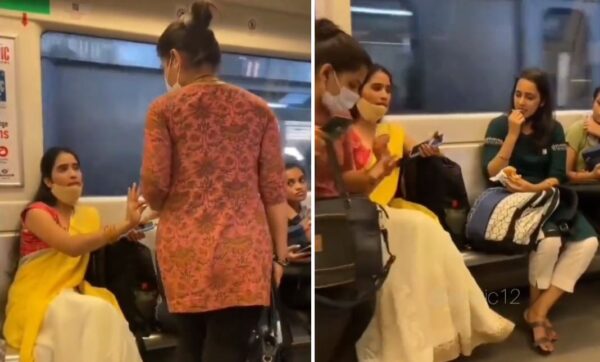 Two Women Fight For Seat In Metro While Another Keeps Her Bag On Seat & Enjoys A Burger RVCJ Media