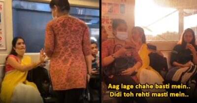 Two Women Fight For Seat In Metro While Another Keeps Her Bag On Seat & Enjoys A Burger RVCJ Media