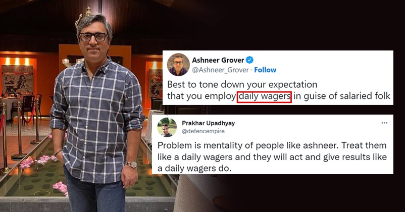 Ashneer Grover Mercilessly Slammed For Comparing Salaried Employees To Daily Wage Workers RVCJ Media