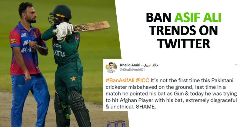 Ban Asif Ali Trends On Twitter As Asif Ali Lifts His Bat To Hit Fareed Ahmad During PAKvsAFG RVCJ Media