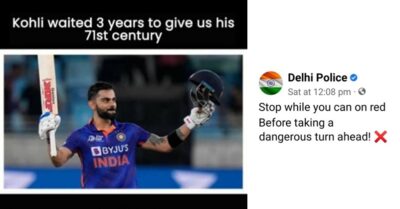 Delhi Police Creatively Uses Virat Kohli’s 71st Century To Spread Traffic Rules Awareness RVCJ Media