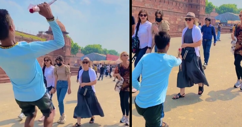 Indian Guy Does A Backflip & Offers A Rose To Propose To A Foreign Woman, Gets Rejected RVCJ Media