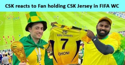 CSK Has A Heart-Winning Reaction To Fan Wearing MS Dhoni’s CSK Jersey At FIFA World Cup RVCJ Media