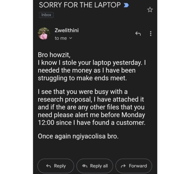 Thief Emailed Owner & Apologized For Stealing His Laptop But It Turned Out To Be An Ugly Trap - RVCJ Media
