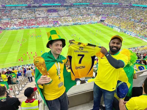 CSK Has A Heart-Winning Reaction To Fan Wearing MS Dhoni’s CSK Jersey At FIFA World Cup - RVCJ Media