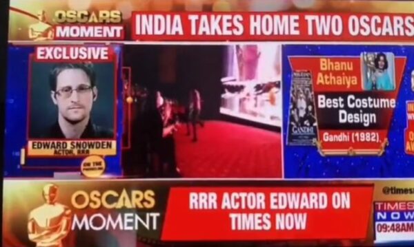 Times Now Trolled For Confusing Ex CIA Agent Edward Snowden With RRR Actor Edward Sonnenblick RVCJ Media