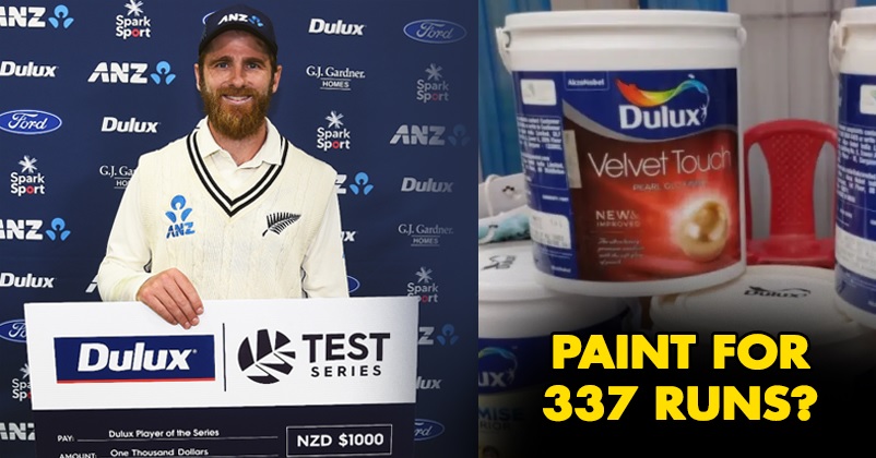 Kane Williamson Gets 150 Liters Of Paint As Player Of The Series Prize For Scoring 337 Runs RVCJ Media