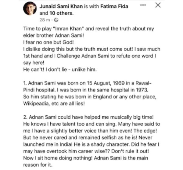 “Adnan Kidnapped His 3-Yr Son, Made Adult DVD Of Wife,” Adnan Sami’s Brother Claims - RVCJ Media
