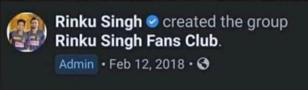 Rinku Singh Made His Own Facebook Fan Group In 2018 & Got Trolled, Today People Call Him ‘Lord’ RVCJ Media
