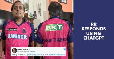 Shashi Tharoor Thanks RR For The Personalised Jersey Gift, RR Gives Epic Reply Using ChatGPT RVCJ Media