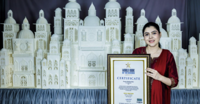 Indian cake artist Prachi Dhabal Deb breaks her own records with 10 feet 01 inches edible palace RVCJ Media