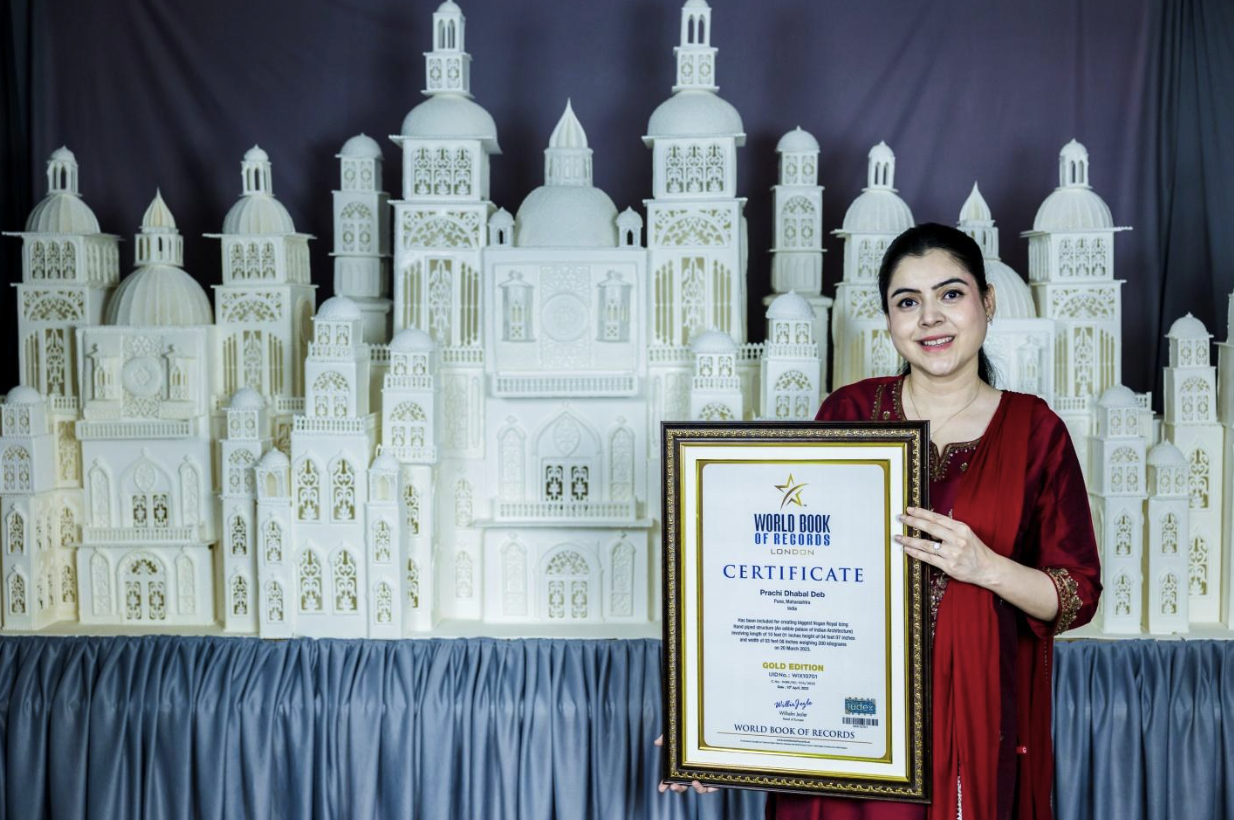 Indian cake artist Prachi Dhabal Deb breaks her own records with 10 feet 01 inches edible palace RVCJ Media