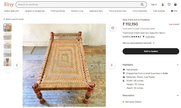 Website Sells Desi Charpai For Over Rs 1 Lakh & We Just Can’t Keep Calm RVCJ Media