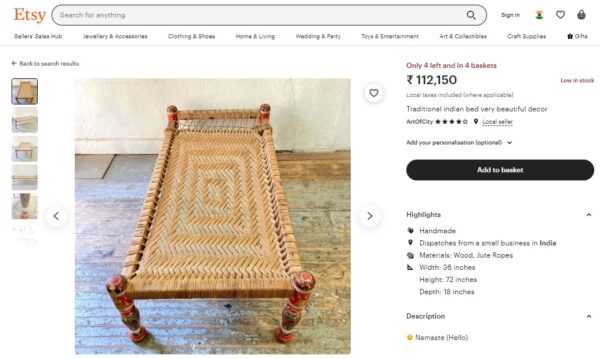 Website Sells Desi Charpai For Over Rs 1 Lakh & We Just Can’t Keep Calm - RVCJ Media