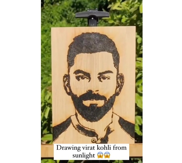 Artist Draws Unique Portrait Of Virat Kohli With An Unusual Method RVCJ Media