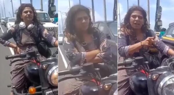 Watch- Girl Without Helmet Rides Two-Wheeler On Sea Link & Badly Abuses Cops When Stopped RVCJ Media